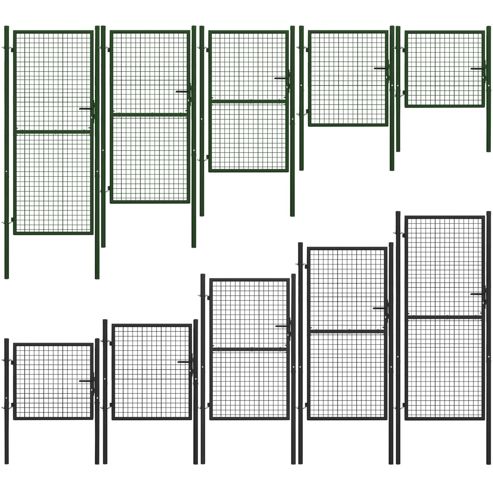 Puerta de jardín verde antracita puerta de jardín poste redondo puerta de jardín metal puerta compartida