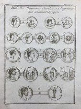 Roman Coins In Spain 1725 Silver Spain Rare Numismatics Engraving