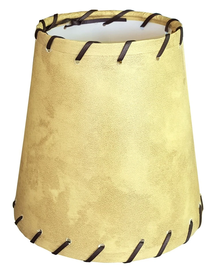 Clip en tonos traseros duros bronceados con borde de cuerda de cuero 4" x 6" x 6" Foto 3 de 4