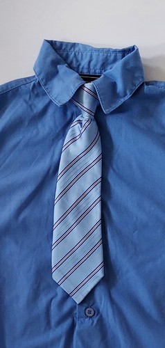 Andrew Fezza Boys Size 4T Long Sleeve Button Down Dress Shirt Tie Set Blue - Picture 2 of 7