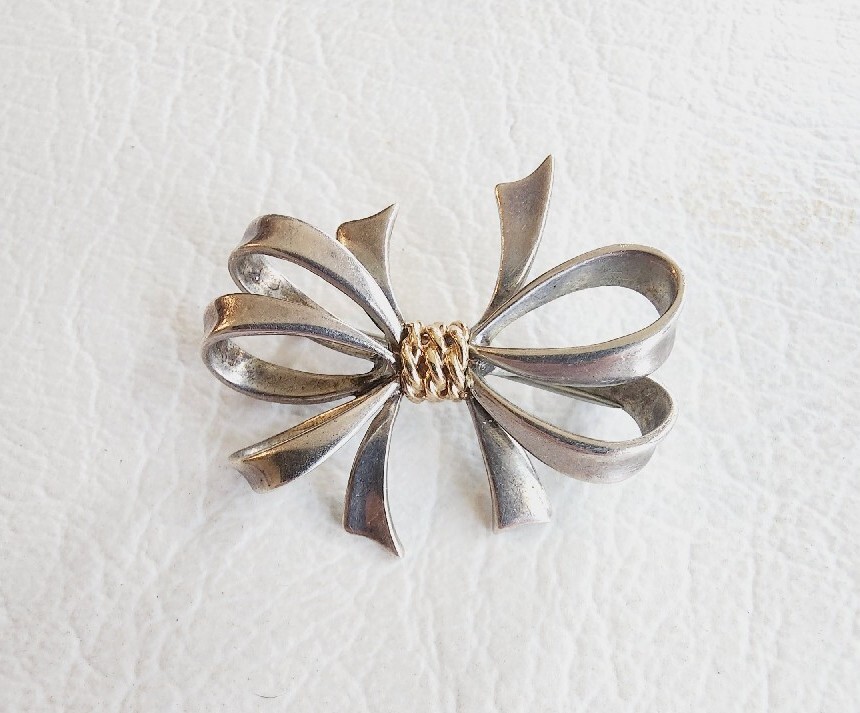 アクセサリー Antique 1900s Ribbon Brooch Gold l s-l400.jpg