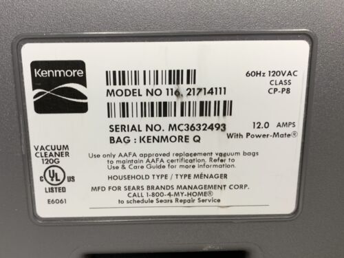 Kenmore 116 Progressive True HEPA Vacuum Replacement Canister Replacement Part - Picture 14 of 24