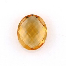 NATURAL MADEIRA CITRINE 12 x 10 MM OVAL BRIOLETTE CUT FROM BRAZIL F-4897