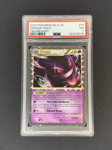 2010 POKEMON HEARTGOLD & SOULSILVER TRIUMPHANT #94 GENGAR-HOLO PSA 7