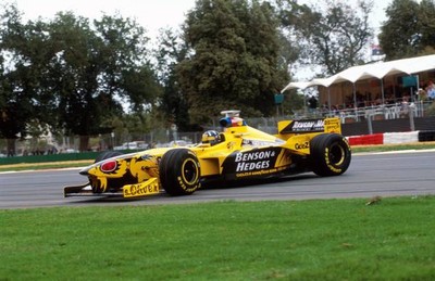 Damon Hill Jordan Mugen Honda 198 suffers a spin F1 W/C Rd1 Austra- Old Photo