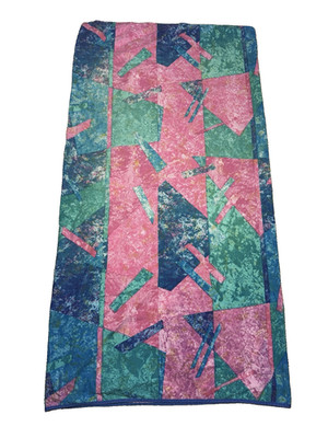Springmaid Pillowcase Set Jewel Marble KING Geo Abstract Vtg Memphis Blue Pink