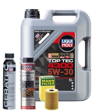 Motoröl 5W30 LIQUI MOLY Top Tec 4300 5L +MANN Ölfilter +Spülung +Cera Tec
