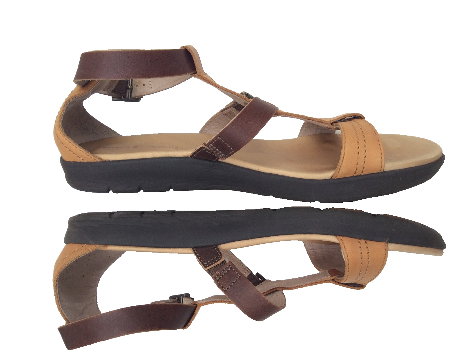 APL Sandali Timberland donna UK 5 38 EU pelle beige marrone cinturino estivi piatti