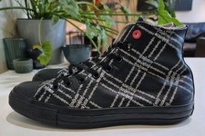 CONVERSE ALL STAR HIGH "PRODUCT RED" LE CLASSIC TRAINERS. MENS SIZE 8 UK. BLACK