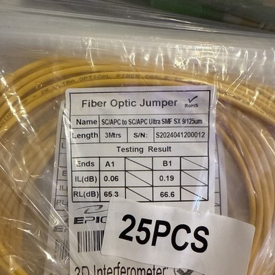 Lot Of (175) - Length 3m - Sc/apc To Sc/apc  Ultra Smf Sx 9/125um- Finer Optic