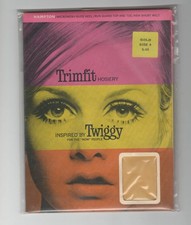 Twiggy Trimfit Stockings in Original Package Unused Size 9 Gold 1967 