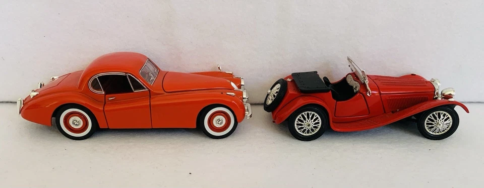 2x Jaguars 1/32 estilo vintage, firma 1949 XK120 y 1969 SS-100 Roadster, GC Foto 4 de 4