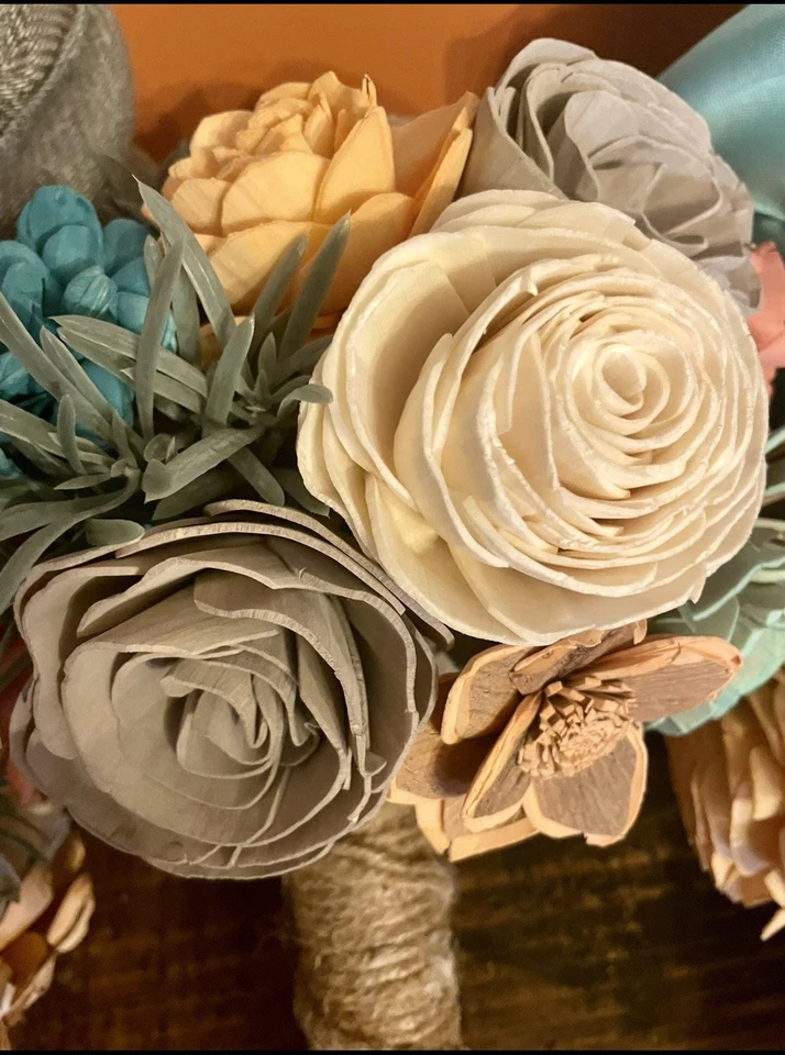 Sola дерева искусственный цветок дома офиса вечеринки свадебный декор букеты лот из 8 шт. - Изображение 3 из 4