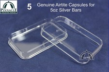 5 Pack of 5oz Genuine Air-Tite Direct Fit Silver Bar Capsules / Air Tight