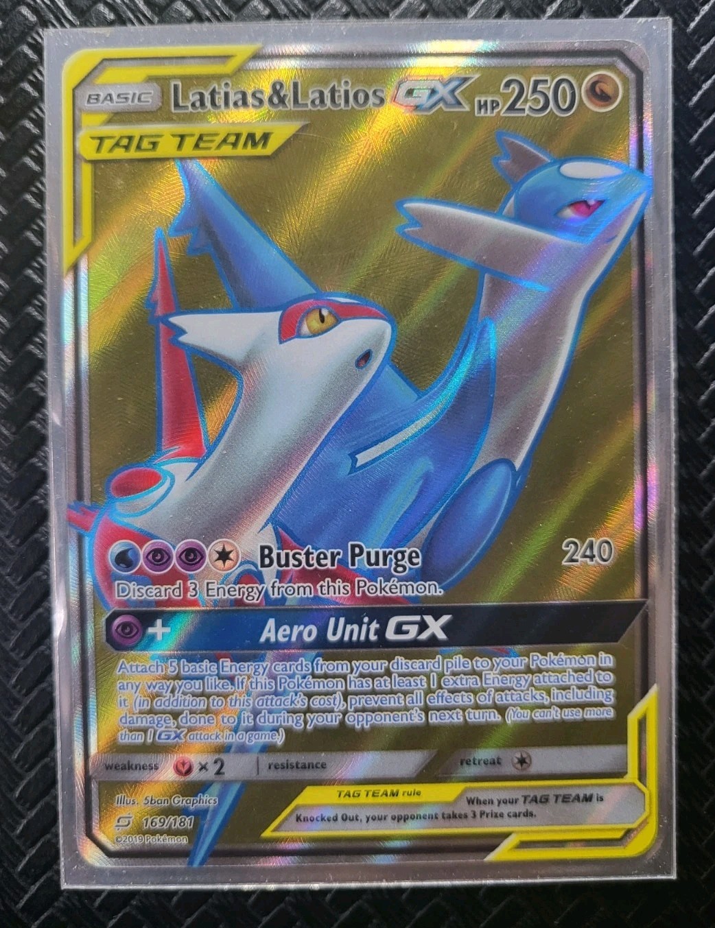 Pokemon TCG Latias & Latios GX (Full Art) 169/181 Tag Team Sm-Team Up Holo NM
