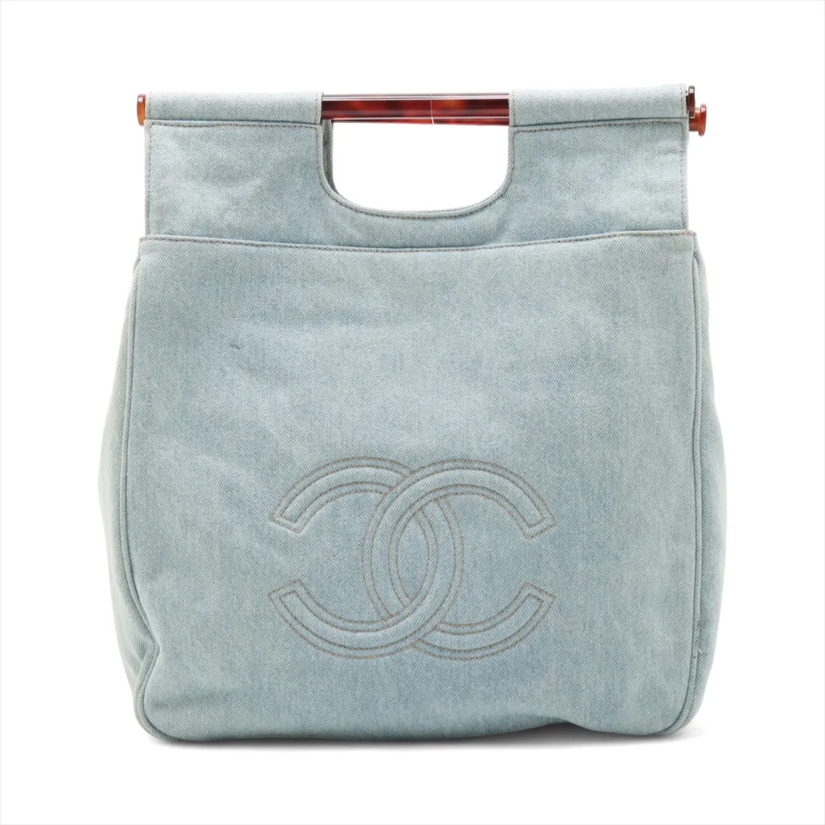 Chanel Coco Mark Denim Hand bag Blue Blue hardware 4XXXXXX