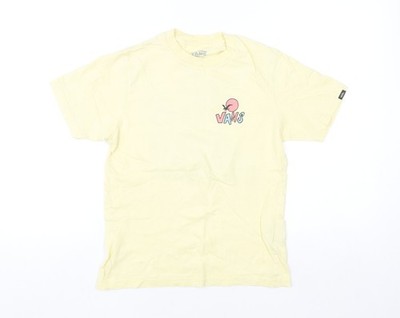 Vans Damen T-Shirt gelb Baumwolle klassische Passform Strand Grafik S