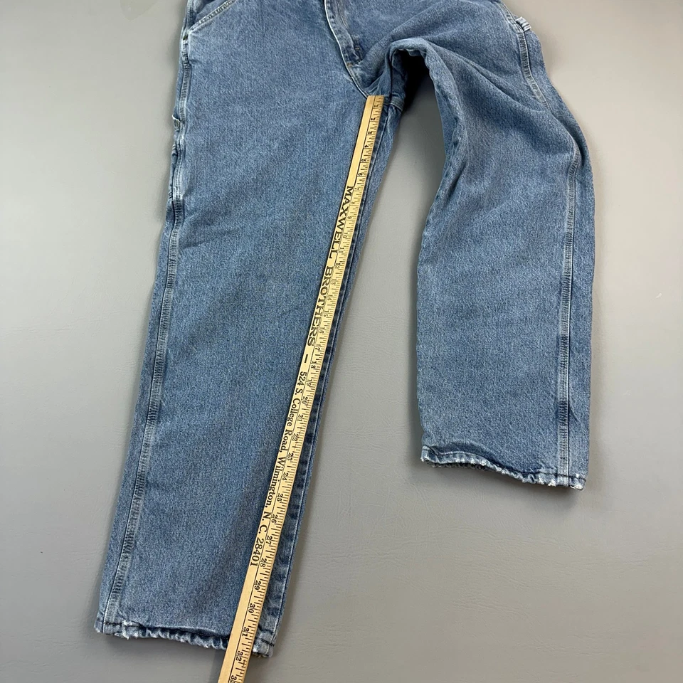 Work N Sport Jeans Mens 36x32 Blue Denim Carpenter Flannel Lined Work Wear - Image 3 of 4