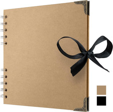 Scrapbook Album, 36 Pages, 7 x 7 Inch, Brown Photo Album, Scrap Book