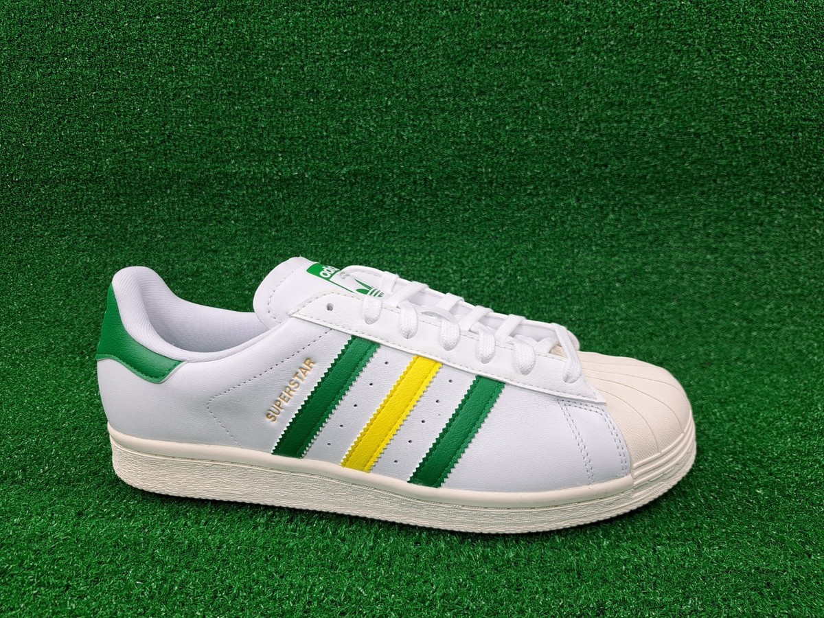 Size 10 - adidas Superstar Spikeless Golf White Green Yellow 