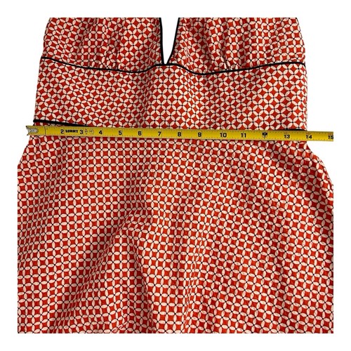 J Crew Halter Sundress Red & White Print Blue Trim V-Neck Summer Size 8 NWT - Picture 9 of 19