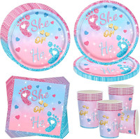 Gender Reveal Partygeschirr FüR 16 GäSte,Gender Reveal Partyteller Baby Shower G