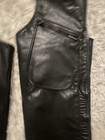 Redline Classic Black Naked Leather Motorcycle Fully Lined Chaps — photo 4