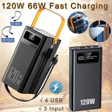 Portable 70000mAh 120W Power Bank Large Capacity External Battery Fast Charging