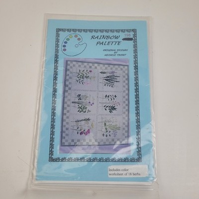Vtg  Herb Rainbow Palette quilting or cross-stitch pattern, Michele Trout