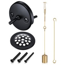 Enhon Universal Bath Tub Drain Linkage Assembly Trip Lever And Strainer Done