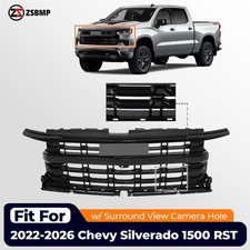 For 2022-2026 Chevy Silverado 1500 Rst Black Front Bumper Grille W Camera Hole