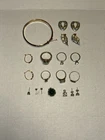 Vintage 925 Sterling Silver Jewelry Lot Rings/Earrings/Pendants Topaz Sapphire