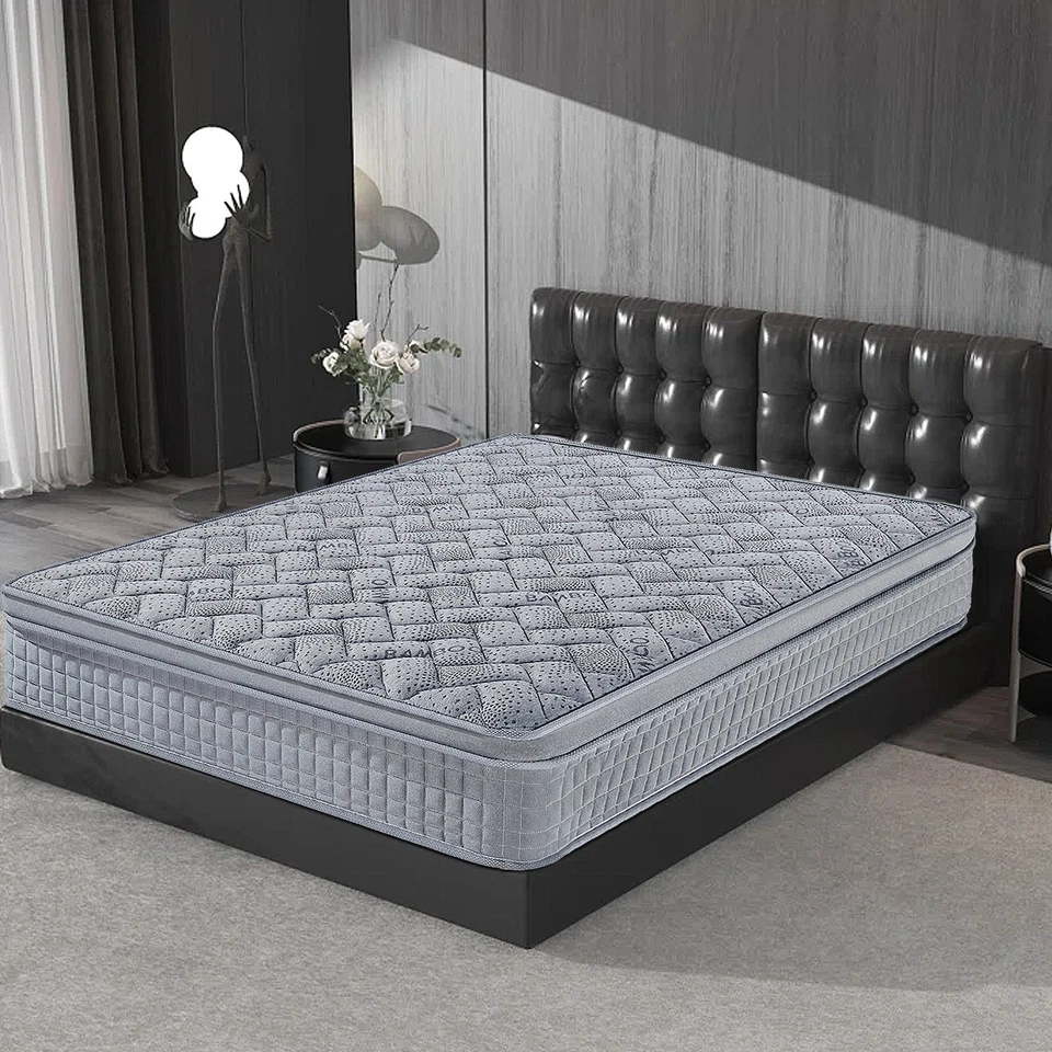 10" 12" Twin Full Queen King Mattress Gel Memory Foam Hybrid Spring Bed In a Box - Image 3 of 4