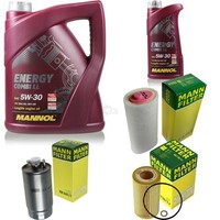 MANN-FILTER Inspektionspaket 6L Mannol Energy Combi Ll 5W-30 FüR Bmw 5Er 520D