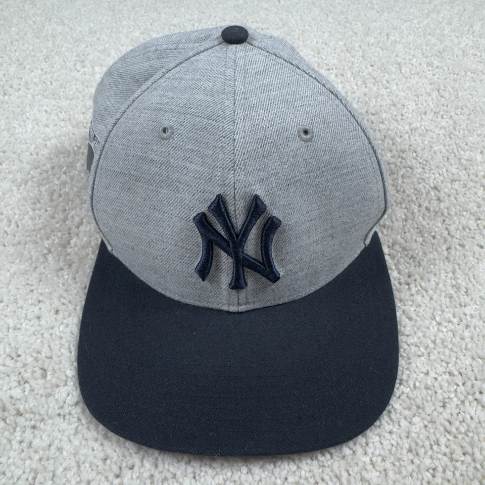 New York Yankees Hat Cap Adult Snapback 47 Brand Gray Navy Two-Tone Men's WOOL - Image 3 of 4