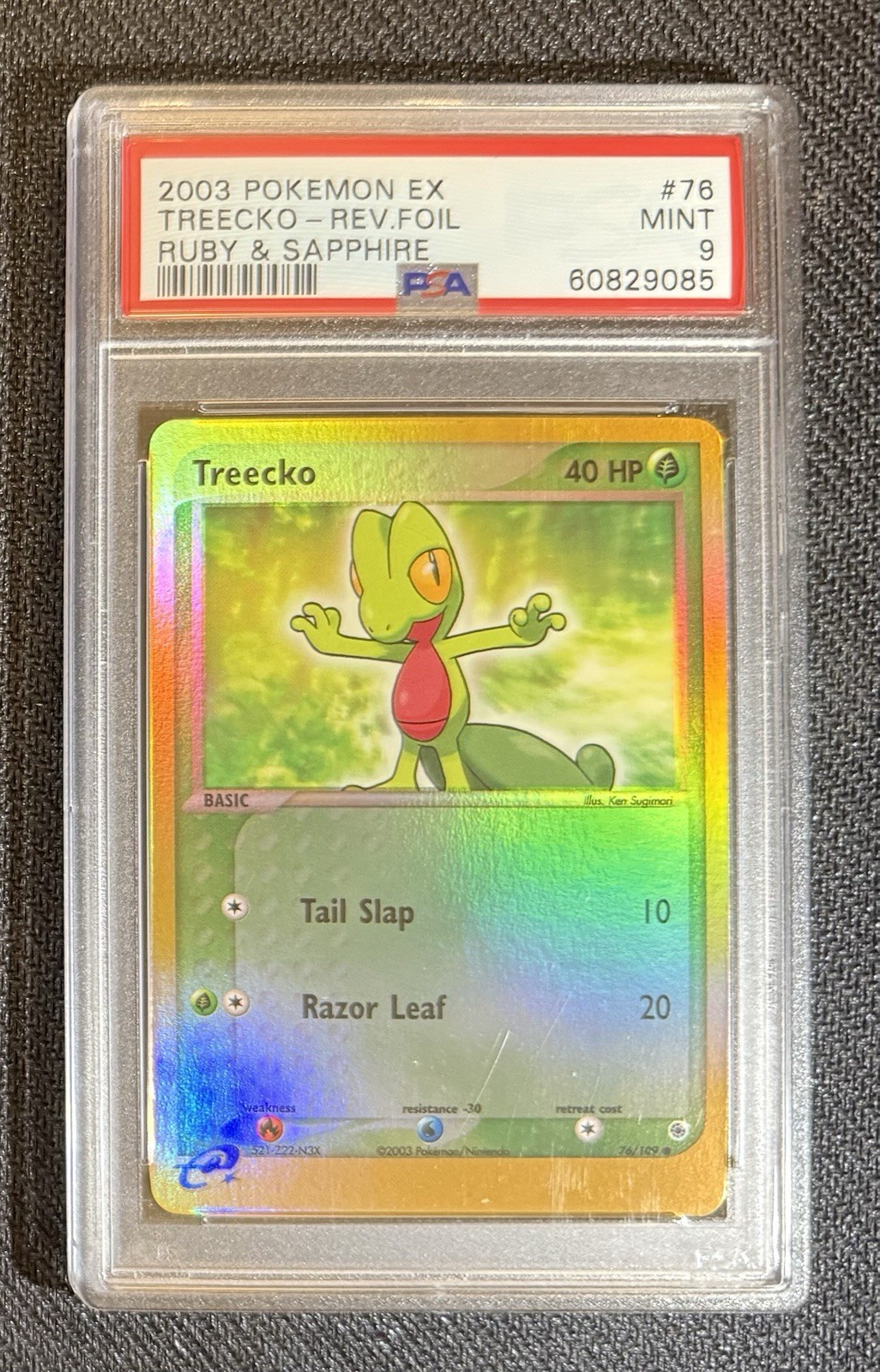 PSA 9 MINT Treecko Reverse Holo 76/109 Pokémon 2003 EX Ruby and Sapphire