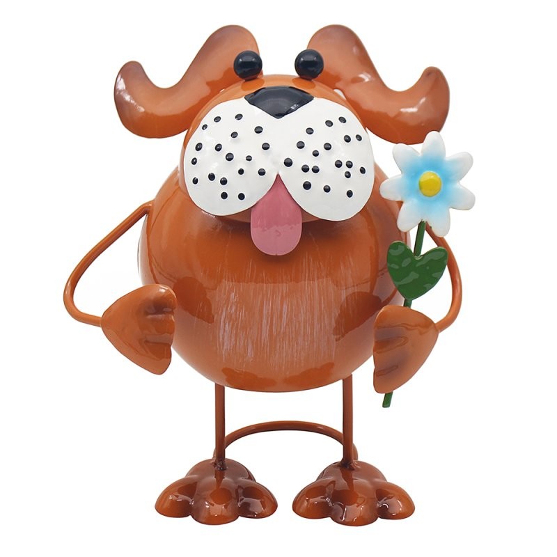 Bright Eyes Brown Dog Garden Decor Patio Yard Lawn Decoration Ornament Statue