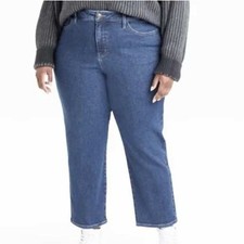 Ava  Viv Womens High Rise Ankle Bootcut Stretch Jeans Light Wash Size 26WR