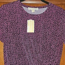 MICHAEL Michael Kors Pink and Black Short Sleeve Twist Dress