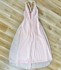 White by Vera Wang Dress Long Maxi Bridesmaid Party Formal Evening PINK 4 READ