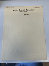 1915  Findlay, Ohio Finns- Minor League Baseball - Unused Letter Head