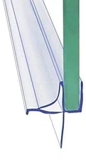 28" Frameless Shower Door Bottom Seal Sweep with Drip Rail for 1/4" Glass Clear