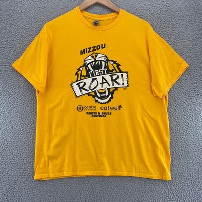 Mizzou Shirt Womens Extra Large Yellow First Roar Tigers MU Short Sleeves Tee