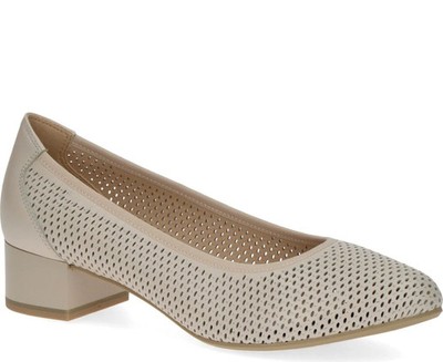Caprice Women's Beige Leather Dress Flats Fashion 9-22501-44404
