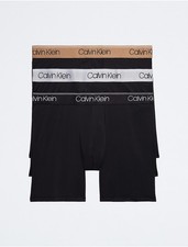 Calvin Klein Microfiber Stretch Wicking Boxer Briefs Men's XL Black - Pack of 3