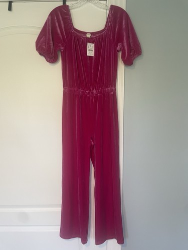 NWT J Crew Crewcuts Girls Magenta Pink One Piece Romper Size 12