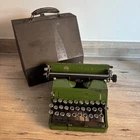 RARE Vintage 1930s Bar-Let Typewriter Model 2 GREEN With Case - WORKING