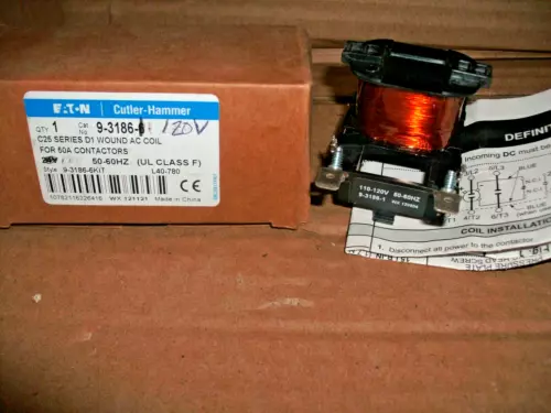 EATON CUTLER HAMMER 9-3186-1 120V C25 D1 COIL