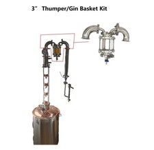 Stillmate S.S Cesta de golpeador/ginebra de 3" para olla modular todavía con accesorios T.C de 2"