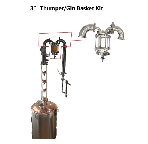 Stillmate S.S 3" Thumper/Gin Basket for Modular Pot still with 2" T.C Fittings